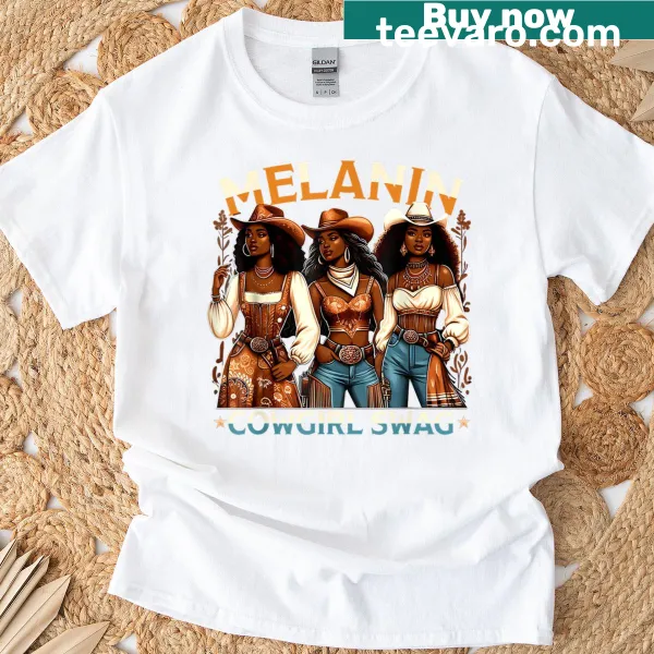 Stylish cowgirl illustration celebrating melanin and culture