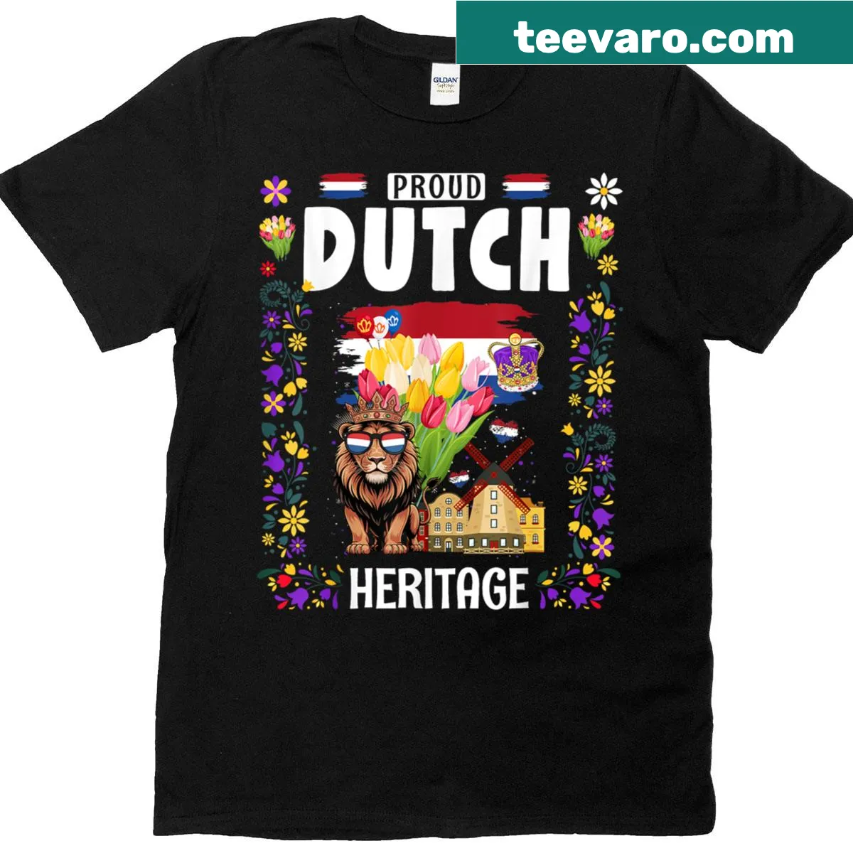 Nederland flag design for women's Koningsdag celebration T-shirt — on a men's t-shirt
