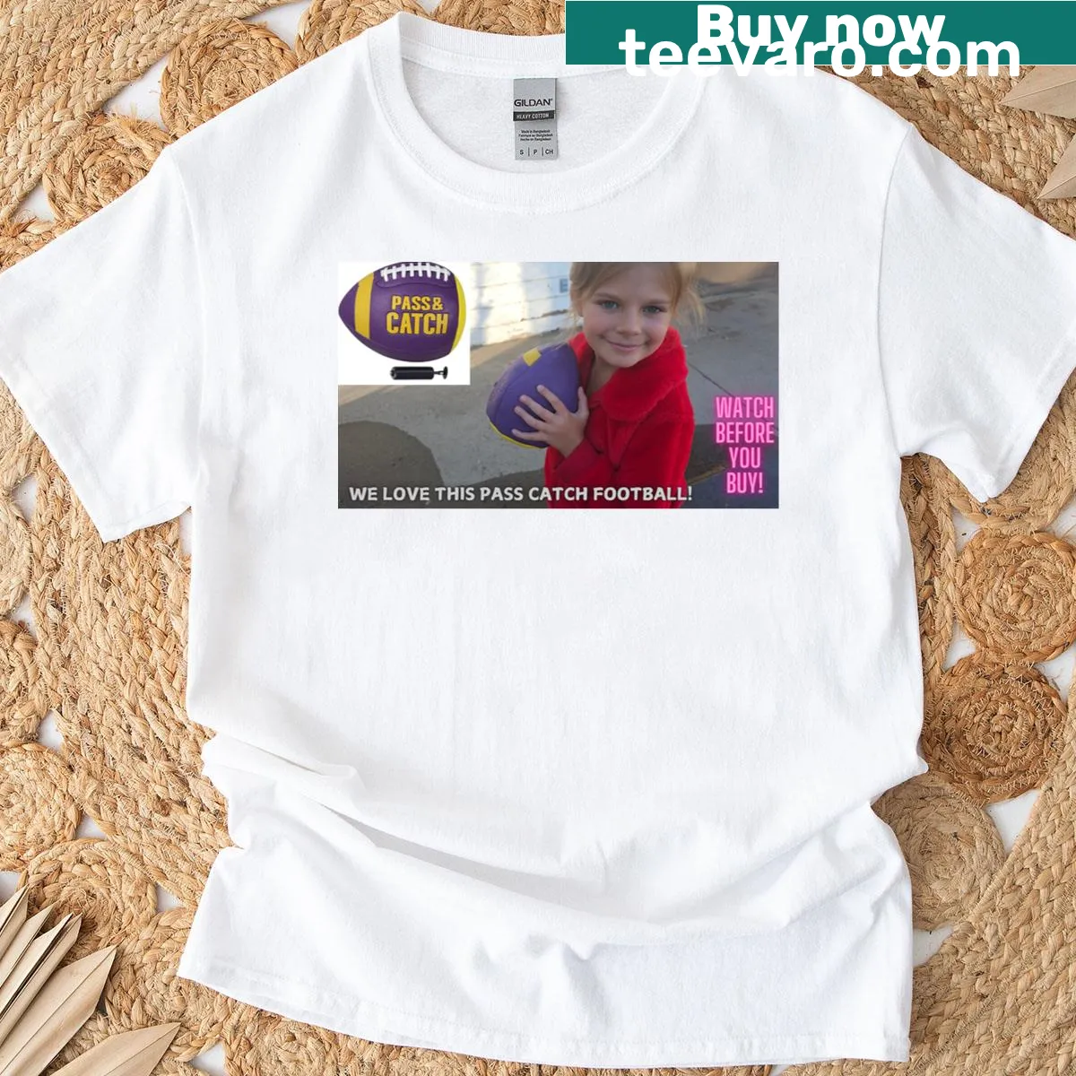 Youth football training t-shirt with phrase 'Passcatch Training' — on a men's t-shirt