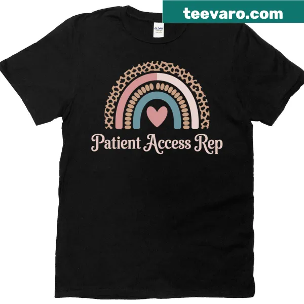 Boho rainbow design t-shirt for patient access representatives