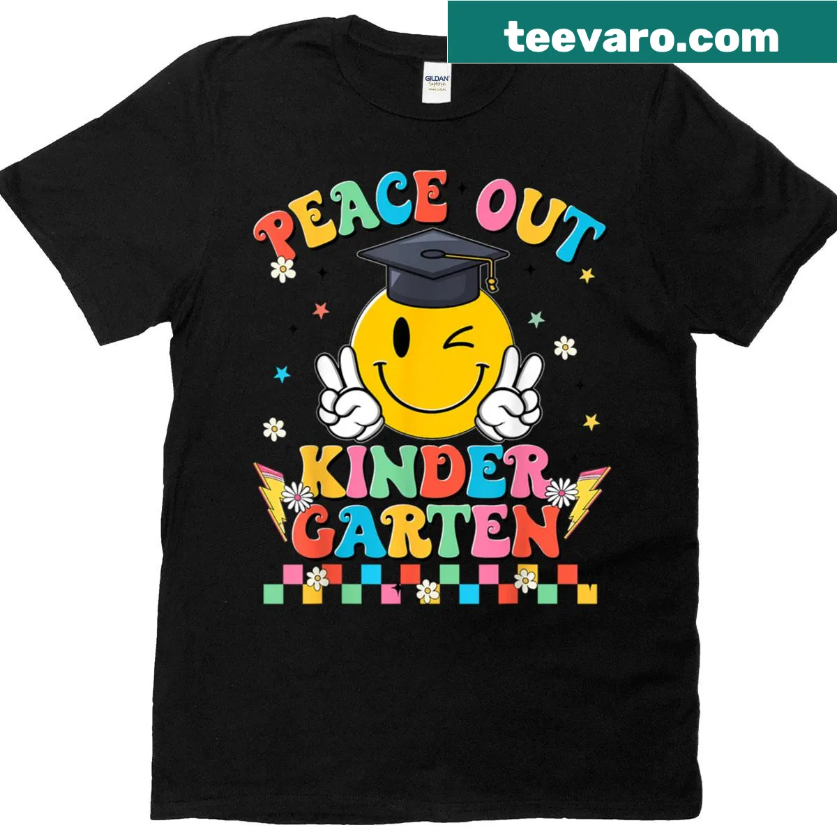 Kindergarten graduation T-shirt for teachers with a fun graphic — on a men's t-shirt
