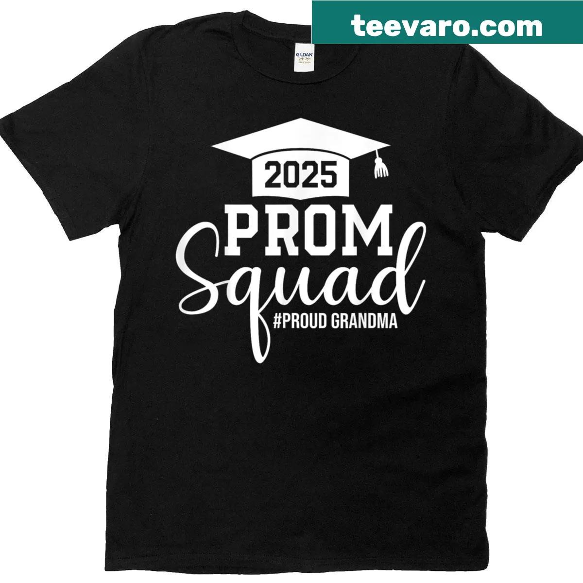 Proud Grandma Graduate T-shirt for Class of 2025 with typographic print — on a men's t-shirt