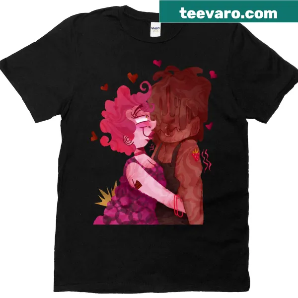 Oversized T-shirt with raspberry and chocolate design