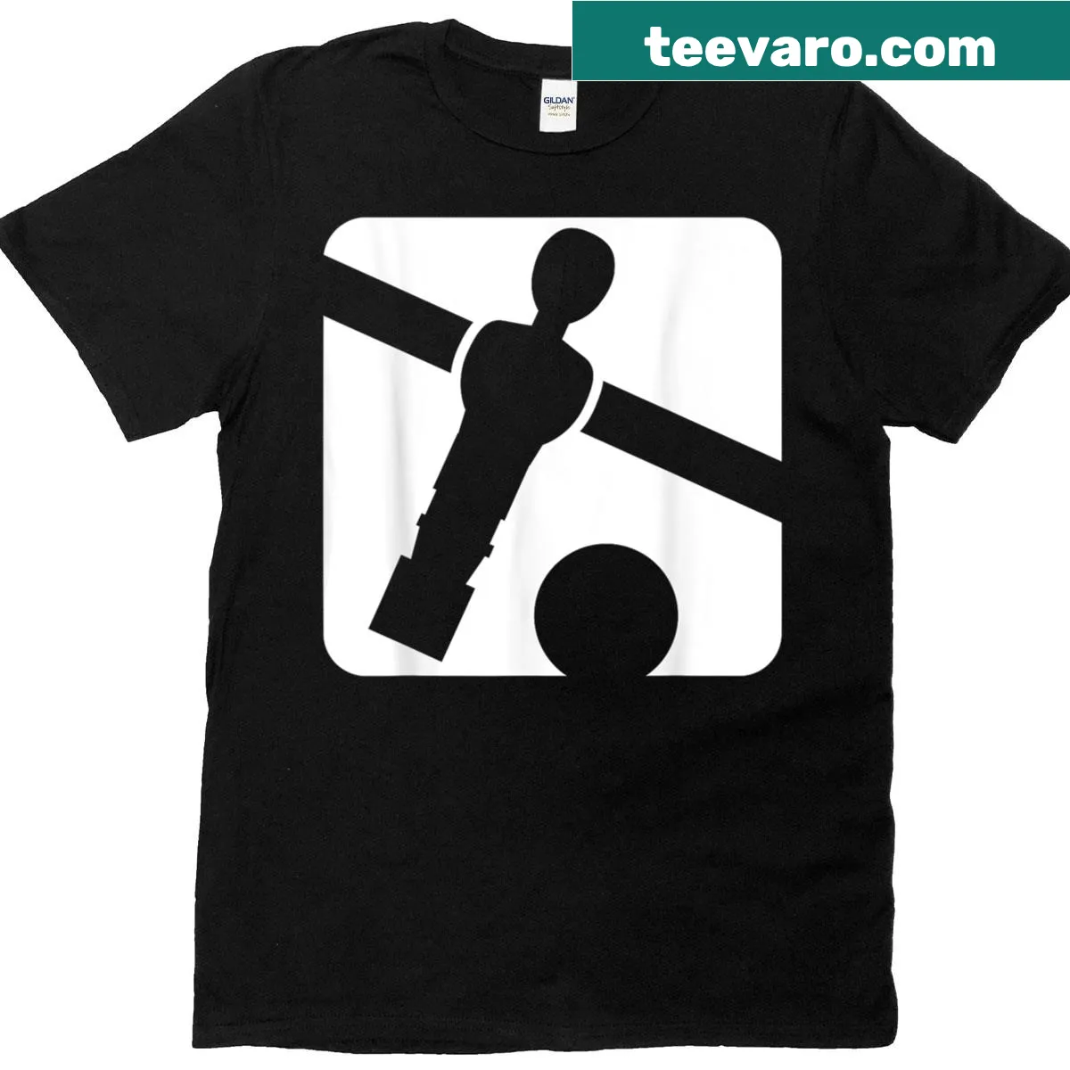 Vintage foosball player graphic on a casual T-shirt — on a men's t-shirt