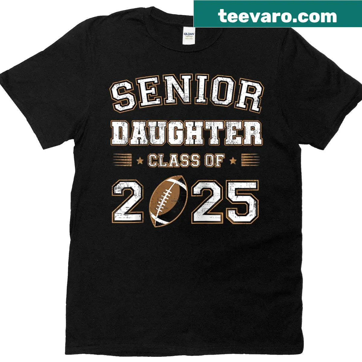 Raglan baseball tee for senior football daughters graduating in 2025 — on a men's t-shirt