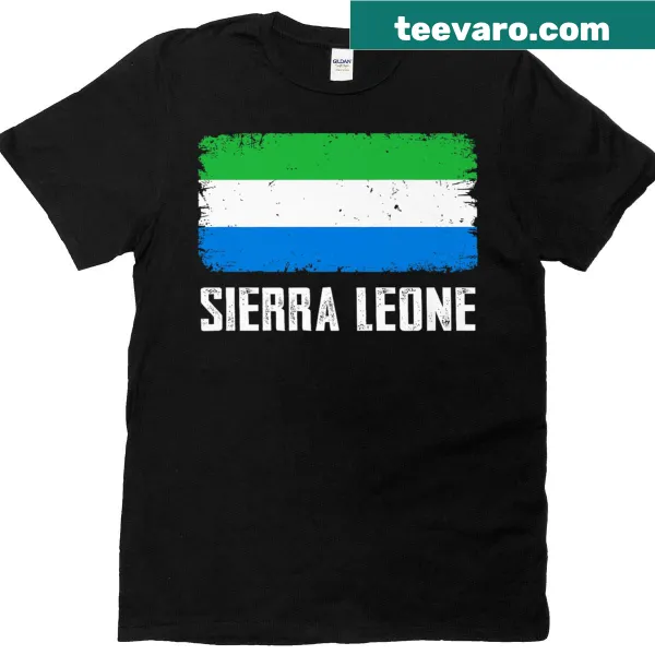 Sierra Leonean flag illustration on a premium T-shirt