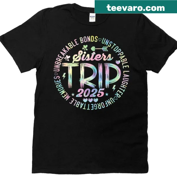 Matching sisters trip T-shirt featuring whimsical design for vacation