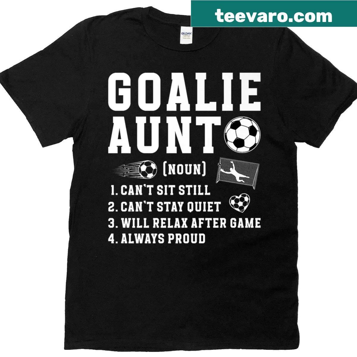 Typography definition of a soccer goalie aunt on T-shirt — on a men's t-shirt