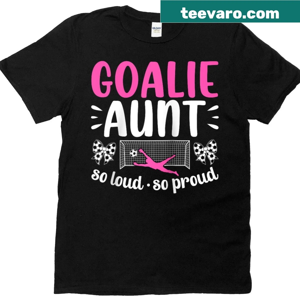 Raglan tee with a playful soccer-themed design for a supportive aunt — on a men's t-shirt