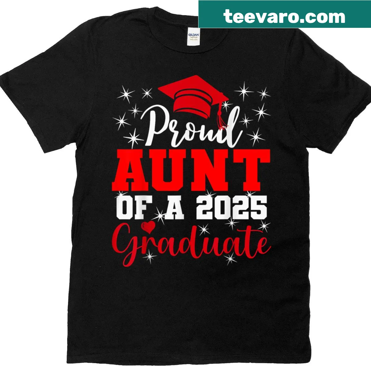 Proud aunt graduation t-shirt for 2025 graduate — on a men's t-shirt