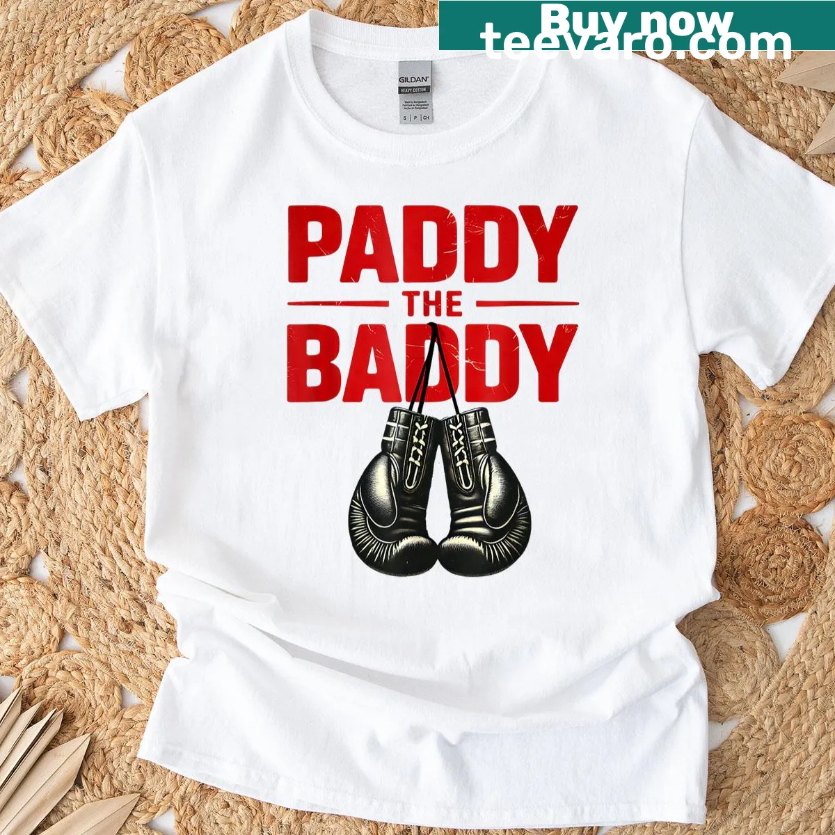 Vintage retro Father's Day t-shirt with 'The Baddy Paddy' text. — on a men's t-shirt