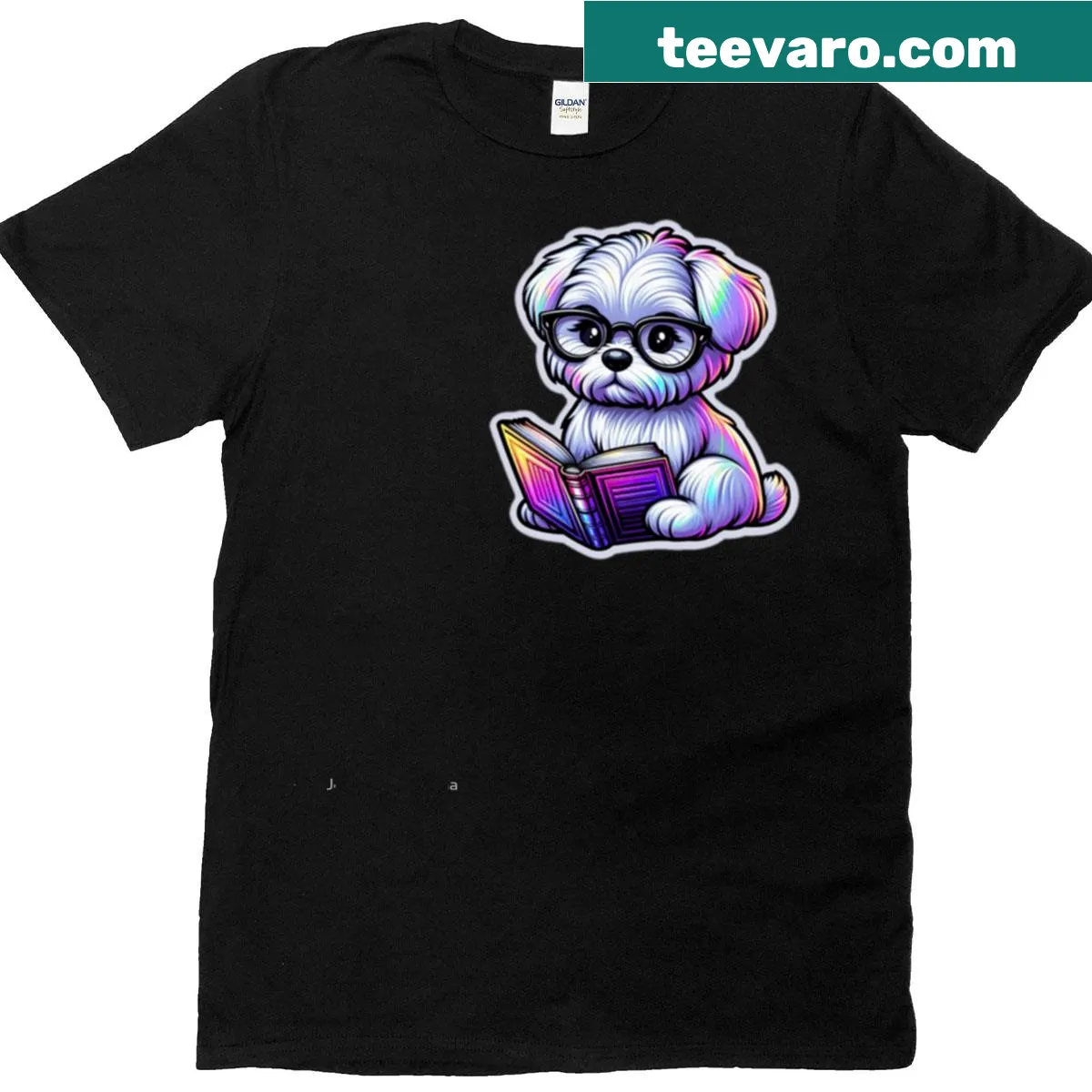 Oversized t-shirt with playful dog graphic and 'Warm Fuzzies' text — on a men's t-shirt