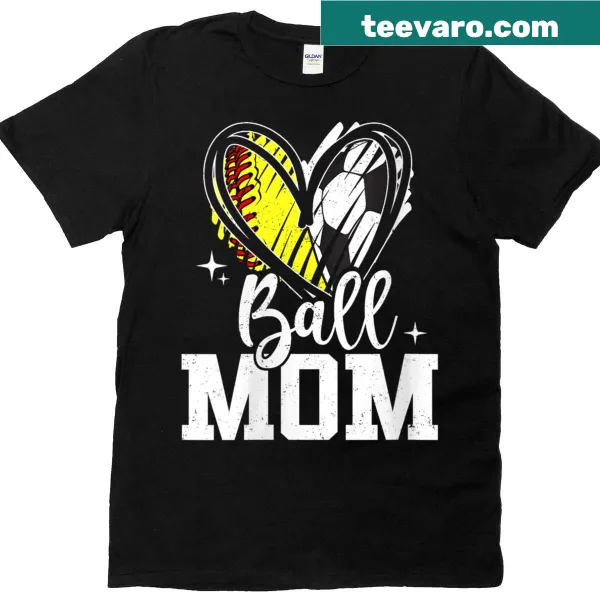 Typography T-shirt for ball mom of softball and soccer