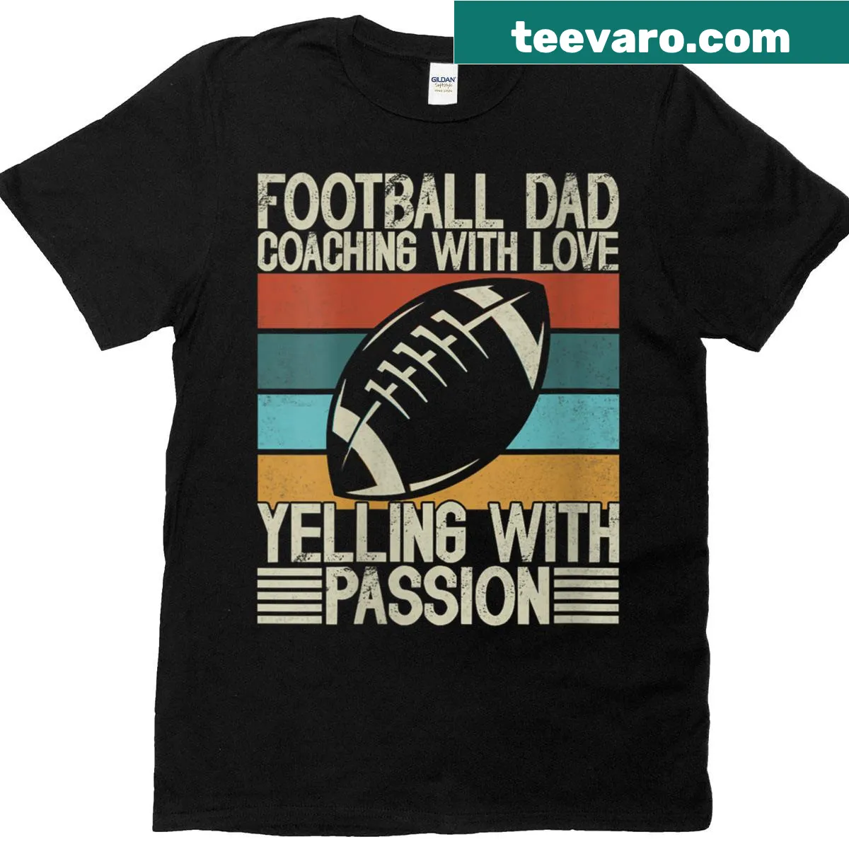 T-shirt with 'Coaching With Love, Yelling With Passion' text — on a men's t-shirt