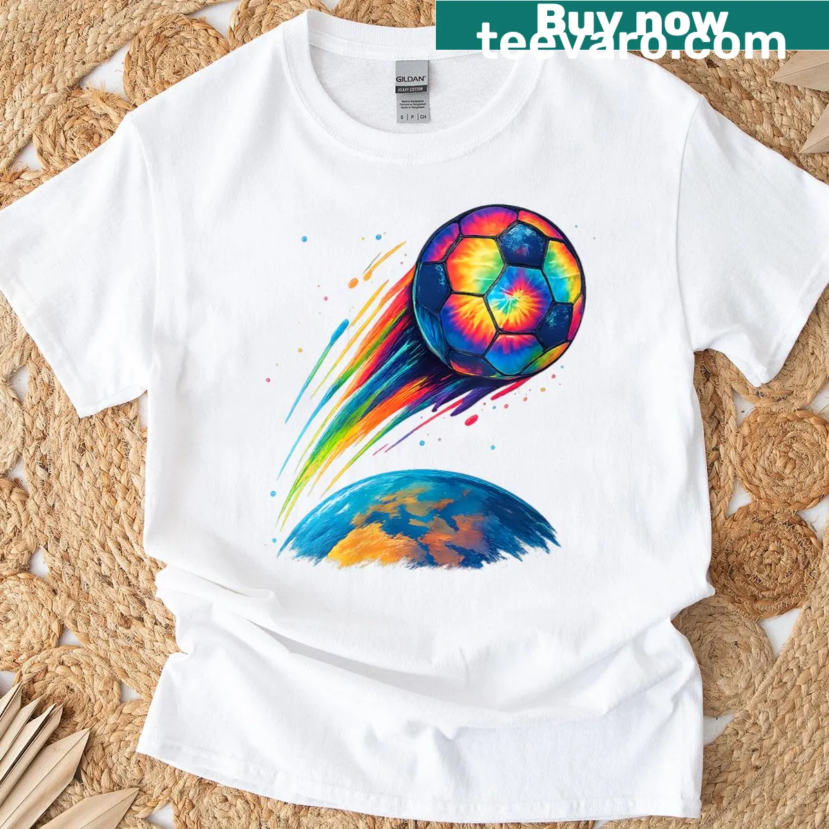Commemorative football senior graduation t-shirt for women class of 2026 — on a men's t-shirt