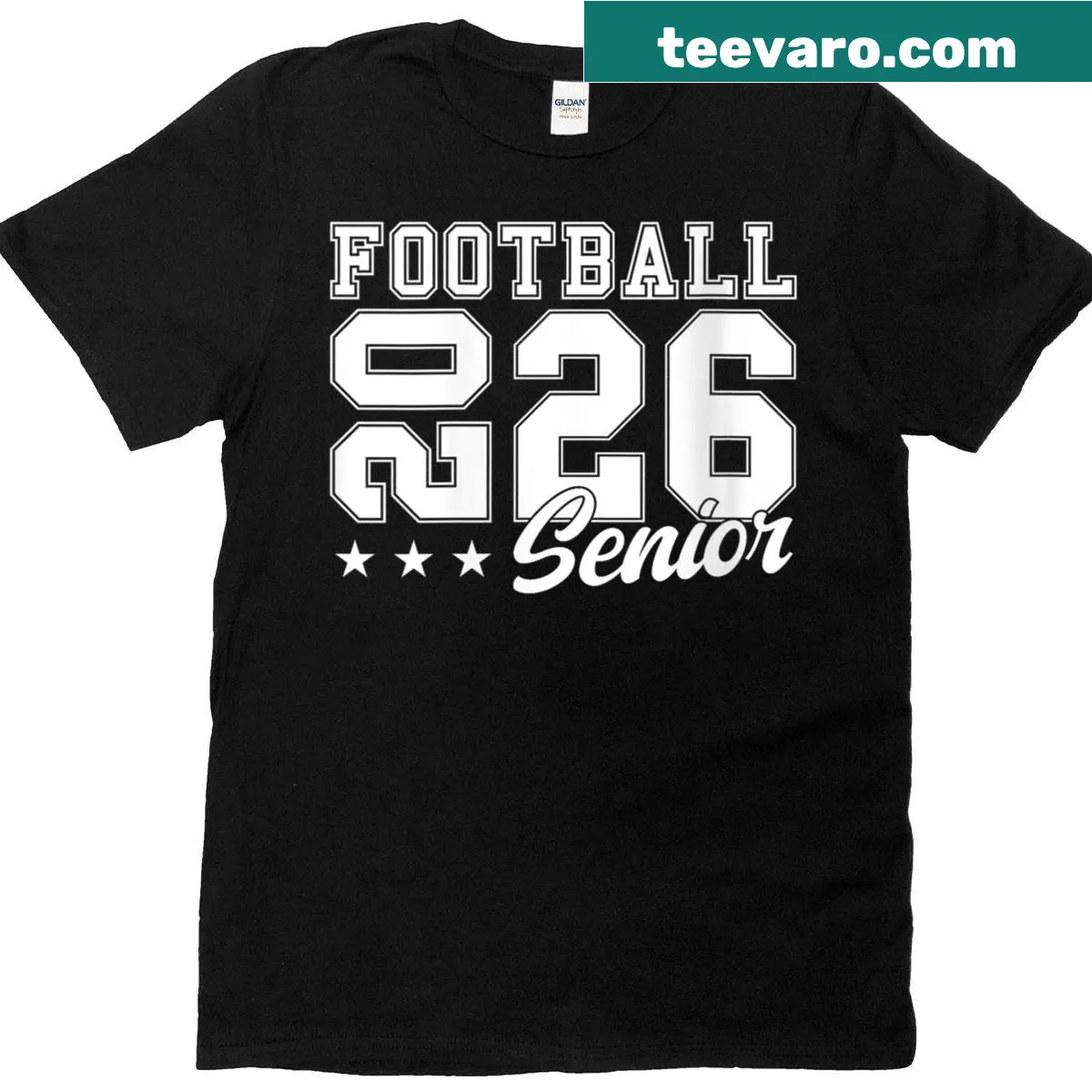 Senior Night 2026 graduation t-shirt for women football players — on a men's t-shirt