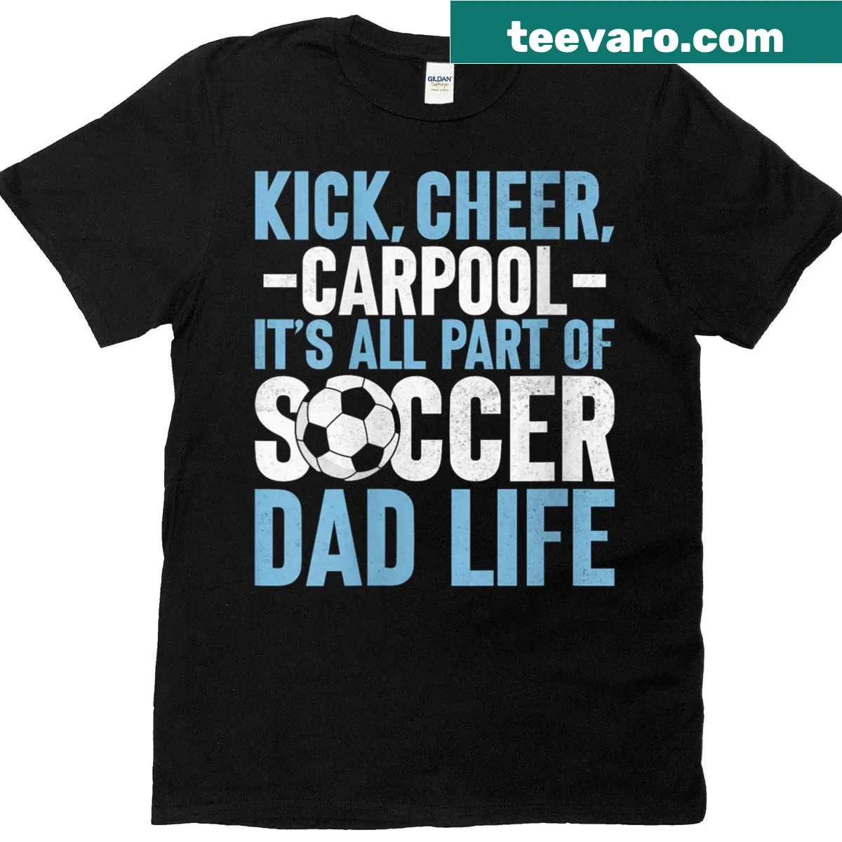 Sentimental Soccer Dad graphic T-shirt — on a men's t-shirt