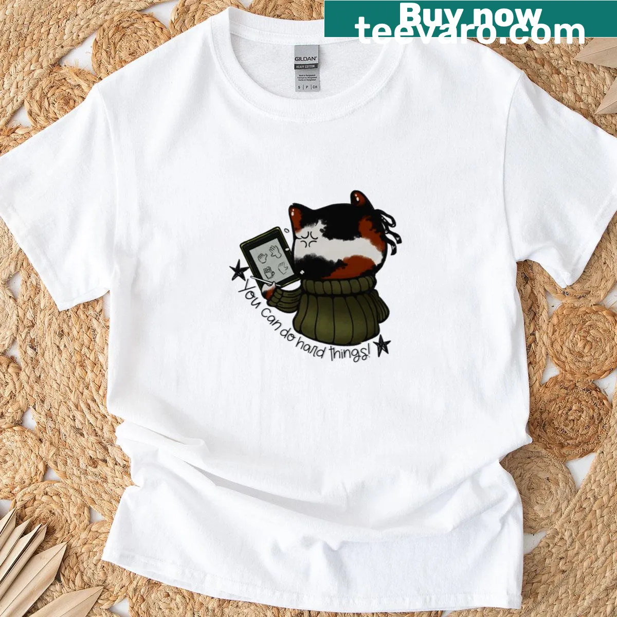 Inspirational t-shirt with 'You Can Do Hard Things' text — on a men's t-shirt