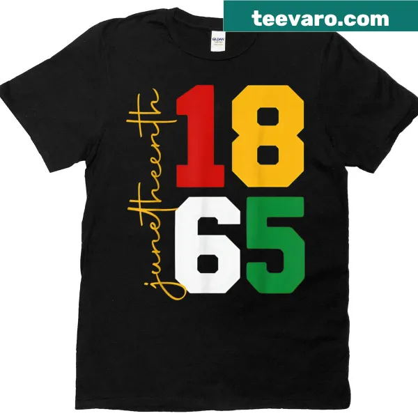 Juneteenth celebration t-shirt with June 19th text
