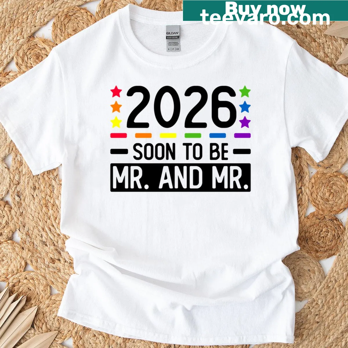 Soon To Be Mr And Mr graphic wedding t-shirt — on a men's t-shirt