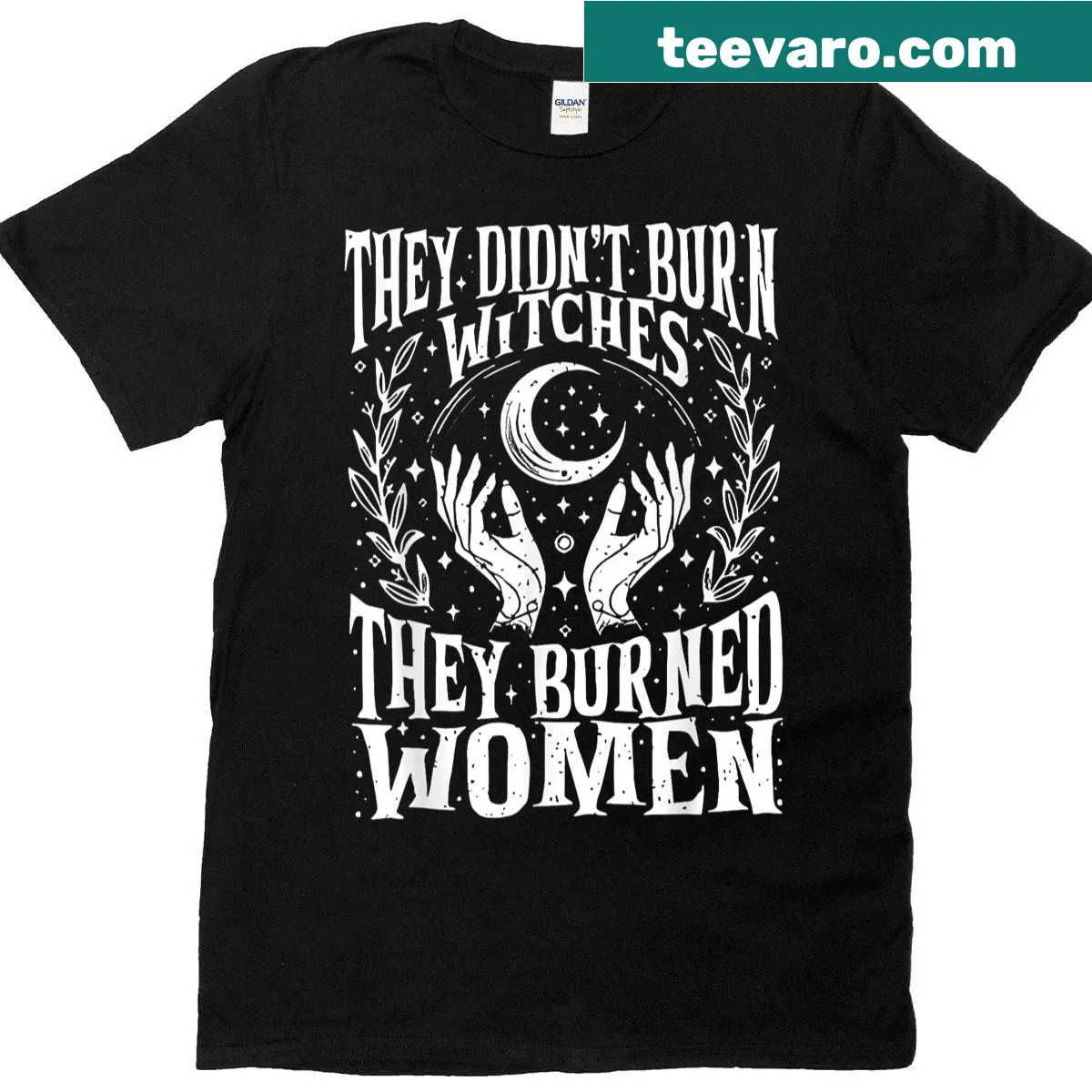 Witchy t-shirt with a powerful statement text — on a men's t-shirt