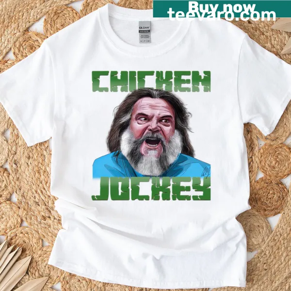 T-shirt featuring Minecraft characters Steve and Chicken Jockey