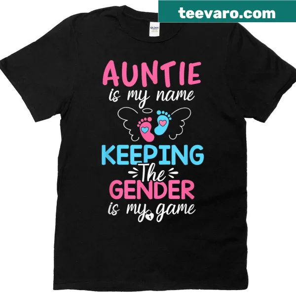 Cute gender reveal T-shirt for an aunt with playful text