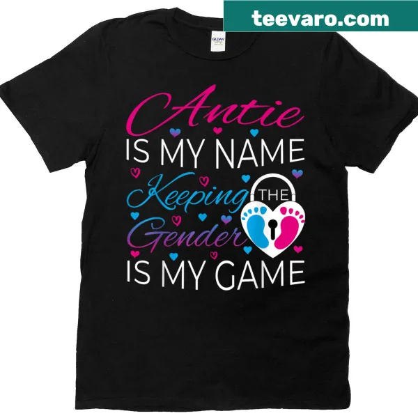Humorous Aunt shirt with playful gender reveal text