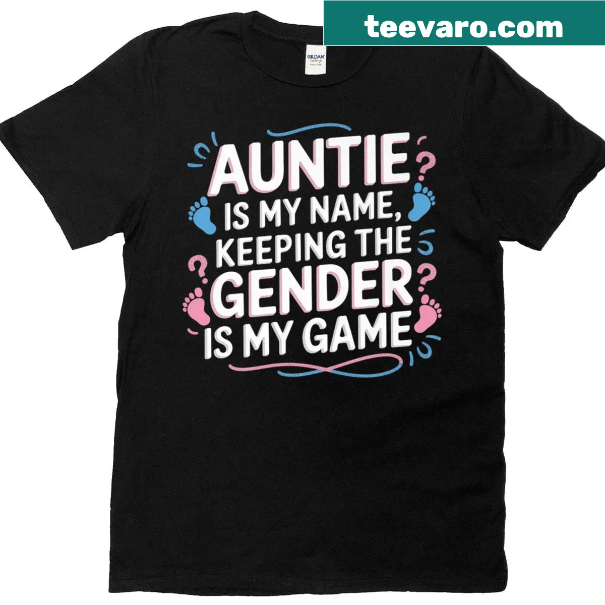 Premium T-shirt featuring a humorous gender reveal phrase for aunts — on a men's t-shirt
