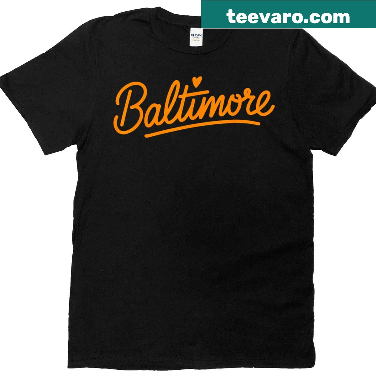 Baltimore With Heart graphic T-shirt for city lovers — on a men's t-shirt