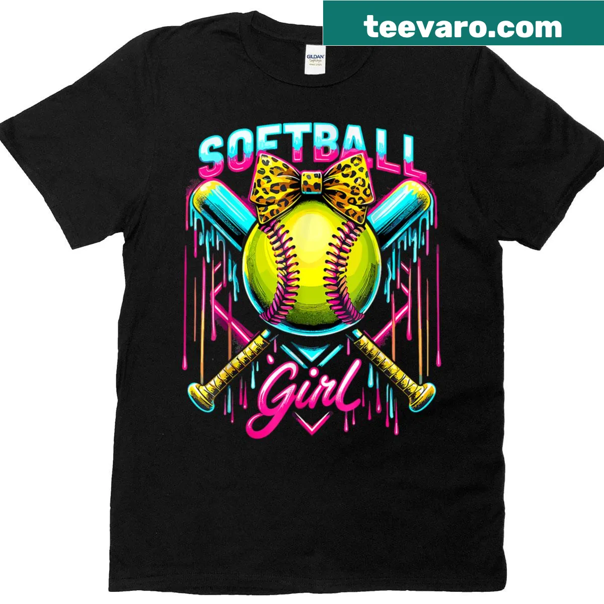 Baseball Sister t-shirt with coquette bow and cheerful typography — on a men's t-shirt