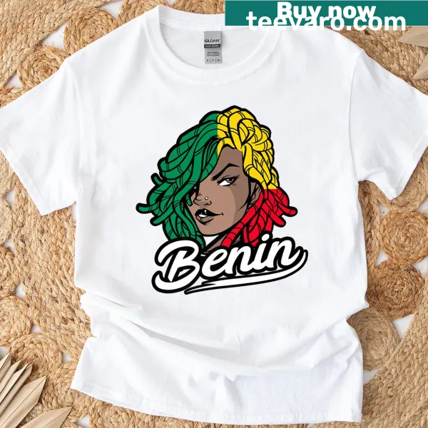 Illustration of a girl with dreadlocks celebrating Beninese roots