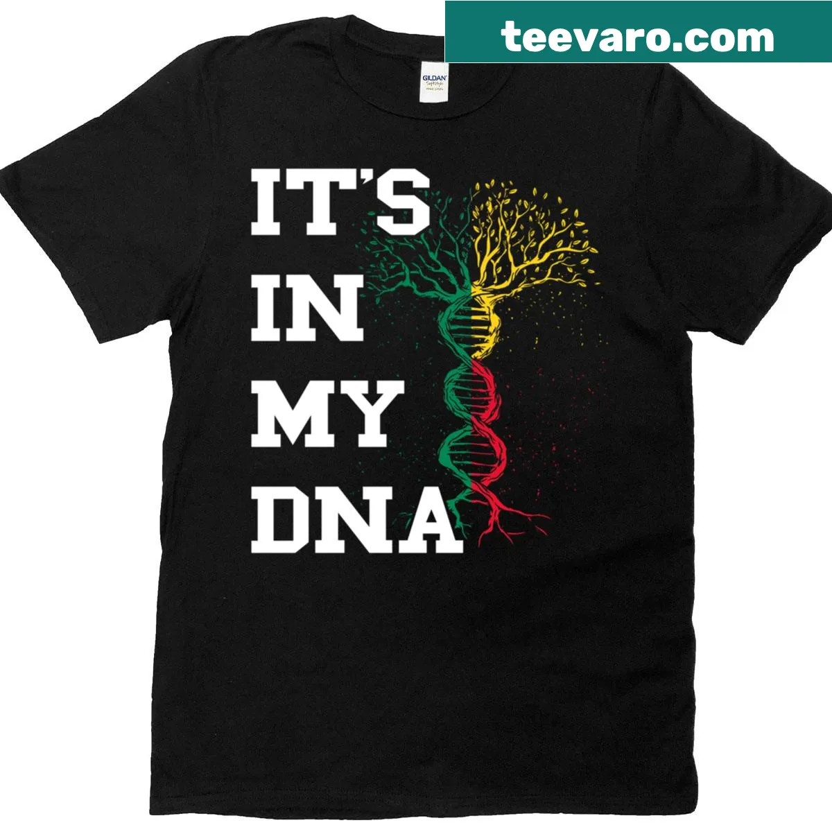 Benin Flag and tree graphic representing Beninese roots — on a men's t-shirt