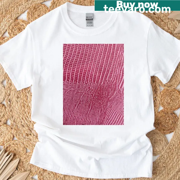 Abstract blood red grid lines pattern T-shirt