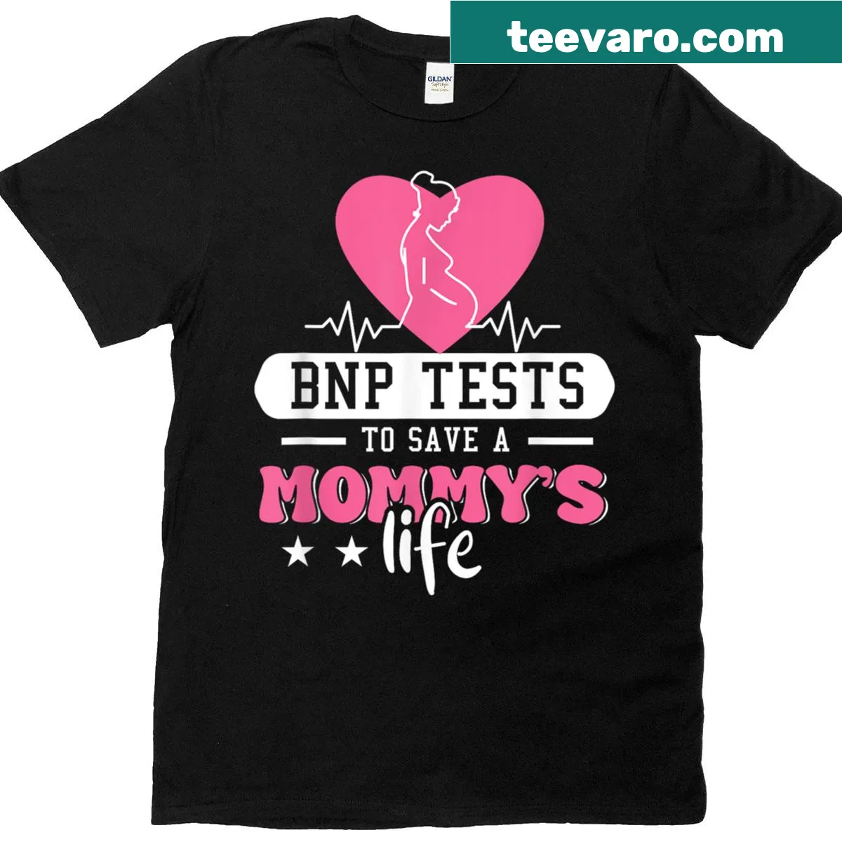 Bnp Testing maternal health awareness graphic T-shirt — on a men's t-shirt