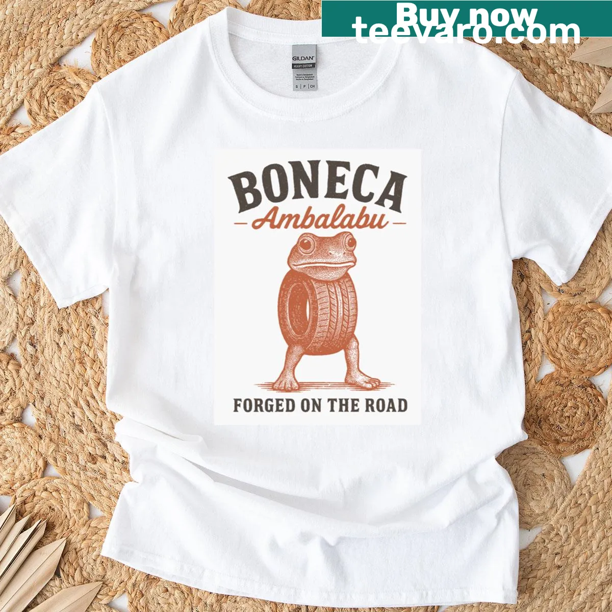 Vintage motorcycle graphic t-shirt representing open road adventure — on a men's t-shirt