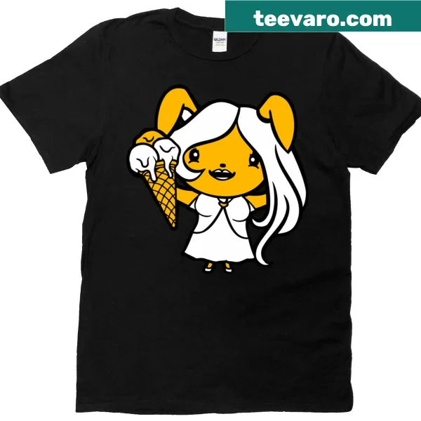 Cute bunny graphic eating an ice cream cone