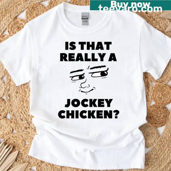 Graphic of a baby Chicken Jockey with pixelated zombies on a t-shirt