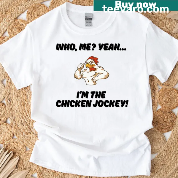 Illustration of a baby Chicken Jockey leading zombies on a t-shirt