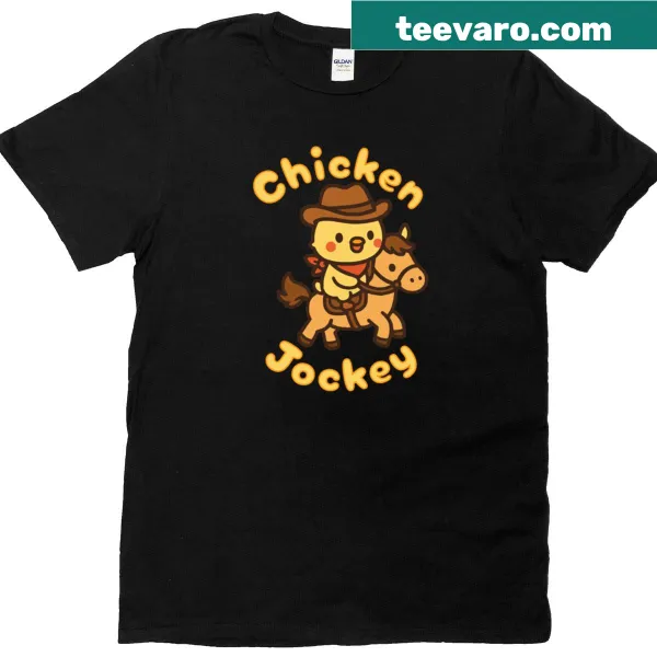 Kawaii t-shirt featuring a cute Chicken Jockey on a pony