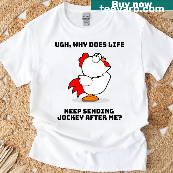 Cartoon of a Chicken Jockey in a monster zone on a t-shirt