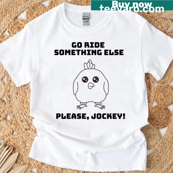 Graphic of a Chicken Jockey ready for adventure on a t-shirt