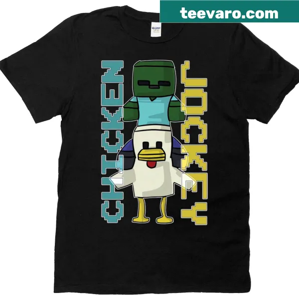 Minecraft-themed Chicken Jockey graphic on a T-shirt