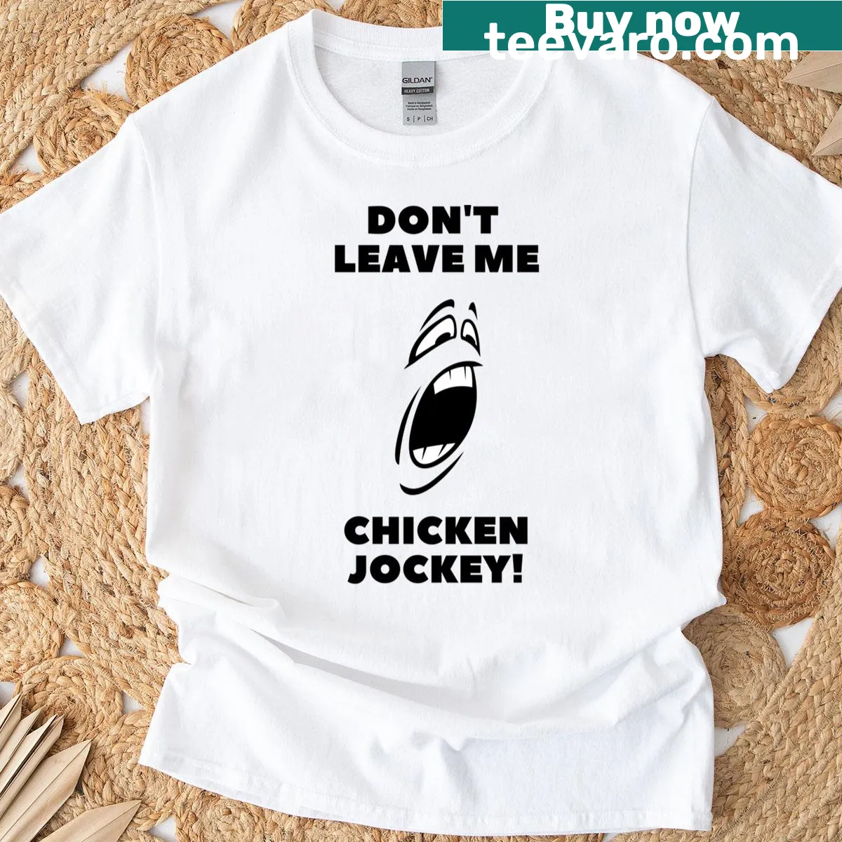 Chicken jockey and spawn egg in pixel art style — on a men's t-shirt