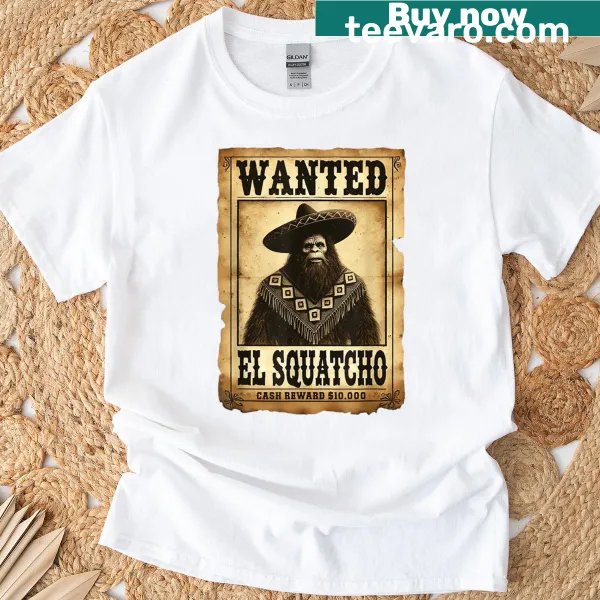 Cartoon Bigfoot design on a playful T-shirt