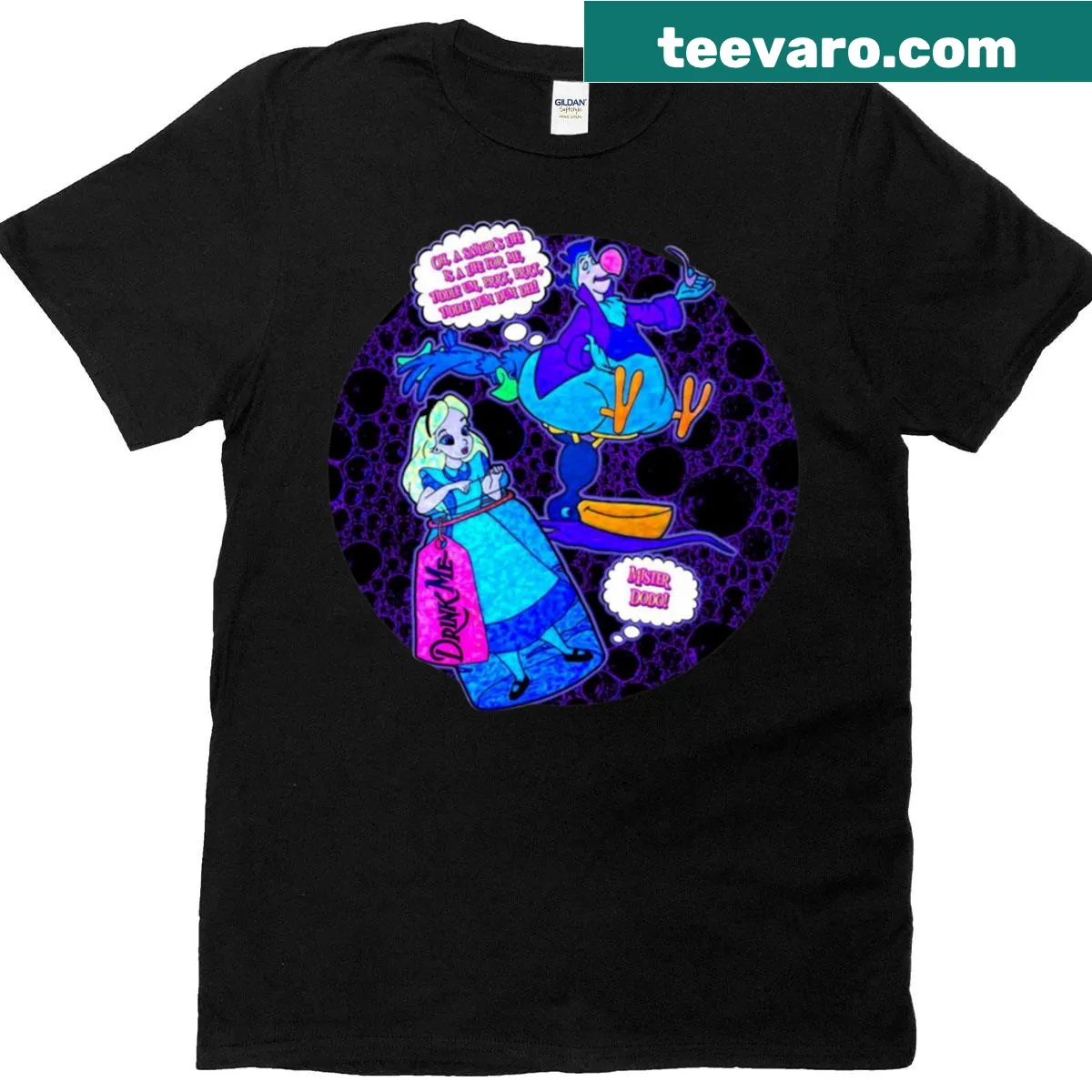T-shirt with whimsical design inviting to a fantasy world — on a men's t-shirt