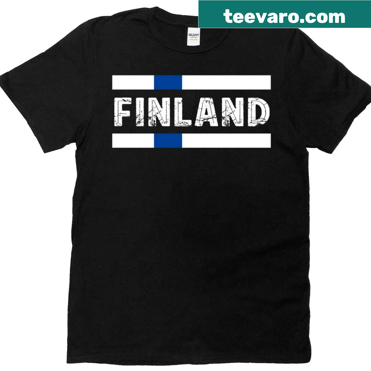 T-shirt featuring the Finland flag for patriotic Finnish pride — on a men's t-shirt