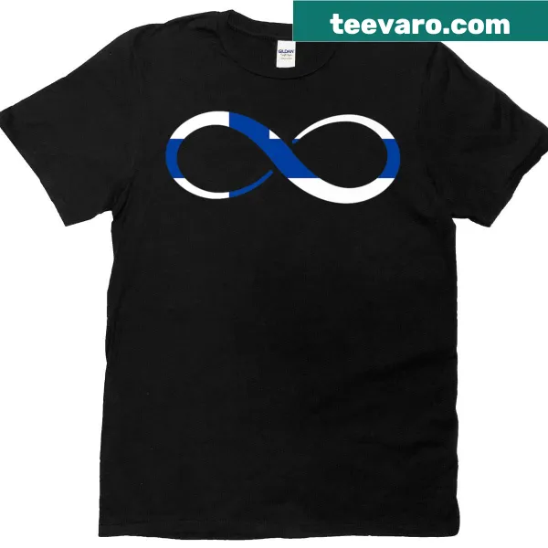Infinity Finnish Flag design on T-shirt representing Finnish pride.