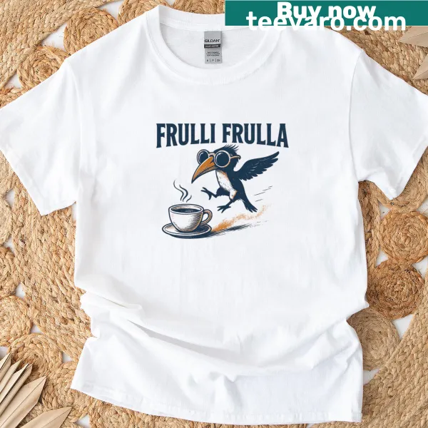Funny gamer T-shirt featuring crow graphic and coffee rush saying
