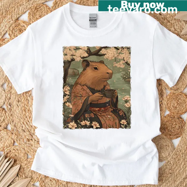 Anime-style capybara graphic on a humorous t-shirt